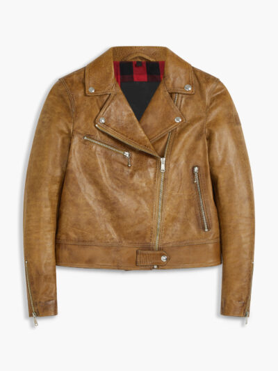 Blickstar Women Genuine Brown Leather Jacket