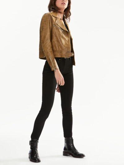 Blickstar Women Genuine Brown Leather Jacket