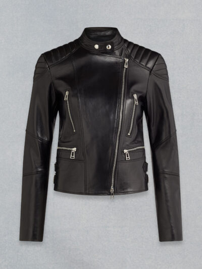 Melbourne tumble dry Black Leather Jacket