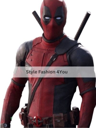 New deadpool and wolverine Ryan Reynolds Red leather Jacket