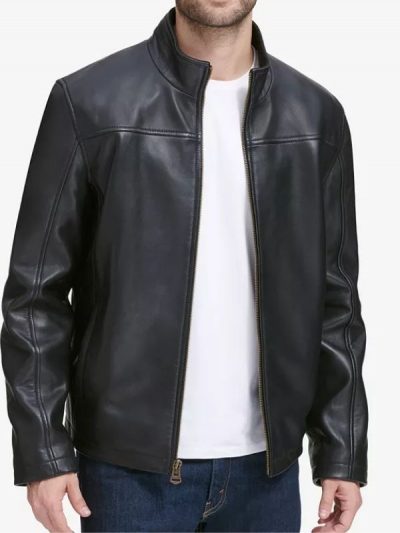 Men's Smooth Black Leather Jacket Created for Style fashion 4you