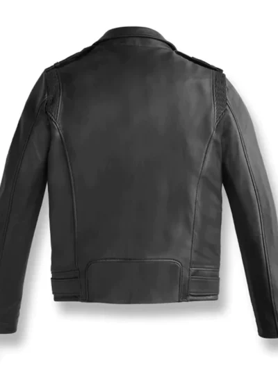 men's Rider Belted Black Leather Biker Style Jacket